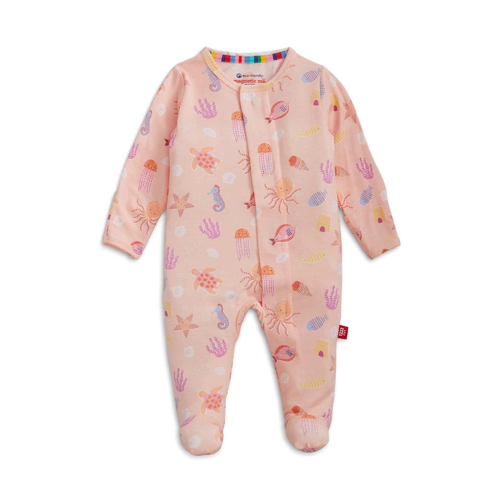 Magnetic Me Deep Chic Pink Modal Magnetic Footie Newborn